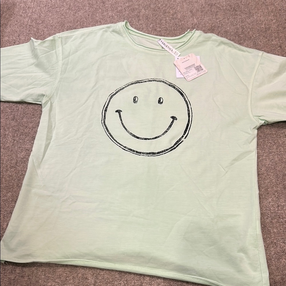 Mint Green Smiley Face Kids T-Shirt